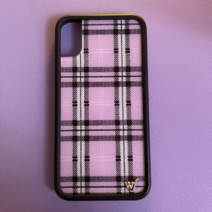 Wildflower purple plaid case for iPhone X/Xs